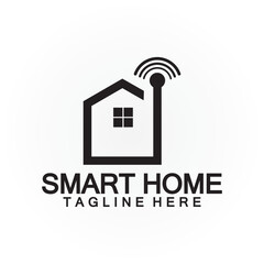 Fototapeta premium Smart Home Tech signal wifi wireless Logo Vector design template