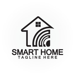 Smart Home Tech  signal wifi wireless Logo Vector design template