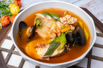 Korean Food Spicy Codfish Stew