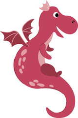 Cute hand drawn dragon. Symbol of 2024.