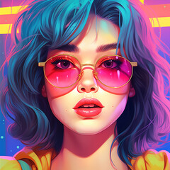 Fototapeta premium portrait of a girl in sunglasses