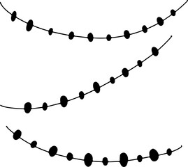 Scandi houses and gnomes decor doodle simple winter illustration. Coloring page for kids