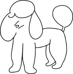 Cats and dogs doodle. Cute simple coloring page hime pets illustration
