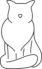 Cats and dogs doodle. Cute simple coloring page hime pets illustration