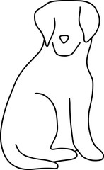 Cats and dogs doodle. Cute simple coloring page hime pets illustration