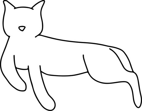 Cats and dogs doodle. Cute simple coloring page hime pets illustration