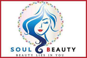 Beautiful girl face logo design