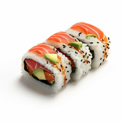 High quality of 3D style design of futomaki sushi with white background