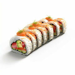High quality of 3D style design of futomaki sushi with white background