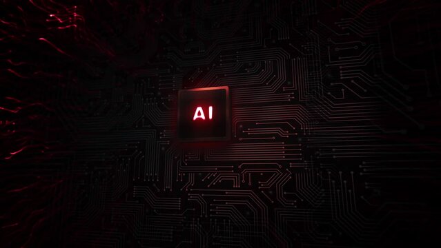 Computer Processor Artificial Intelligence diffuse magic light Red