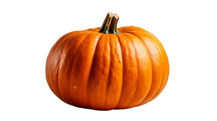 A halloween orange pumpkin isolated on a transparent background