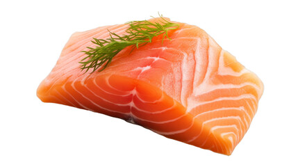 Delicious raw salmon for sushi isolated on a transparent background