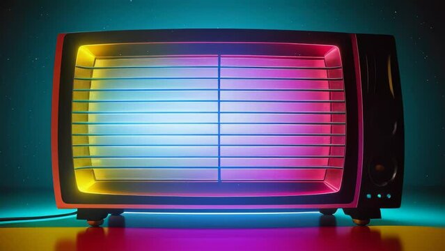 An antique television set placed on a vintage table in a retro living room. Generative ai