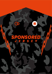 Mockup background for sports jersey black orange abstract army