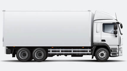 Obraz na płótnie Canvas Side view of truck isolated on white