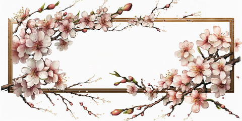 Obraz premium Watercolor blossom frame.