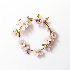 Fototapeta na wymiar Flower ring, white background. Modified Generative Ai Image.