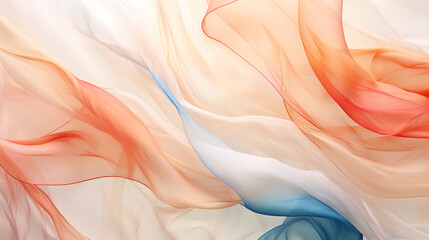 Obraz premium fluttering transparent wavy scarf texture. Modified Generative Ai Image.
