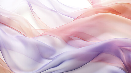 Obraz premium fluttering transparent wavy scarf texture. Modified Generative Ai Image.