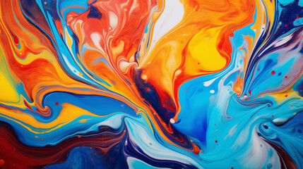 Oil paint poured and mixed to create a marbled effect, colorful art, multicolored oil art texture pictures Generative AI