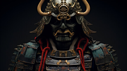 Samurai in armor and mask, Generative Ai