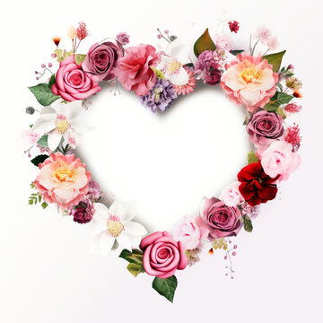 Heart frame flower, white background.
Modified Generative Ai Image.