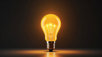 Yellow lightbulb with download bar or loading idea business concept and progress by 3d render, Generative Ai