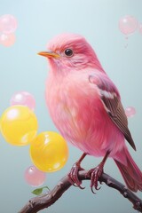 bird made of bubblegum, pastel color AI image artwork