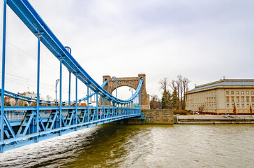 grunwald bridge (most grunwaldzki), Wrocław, Poland - obrazy, fototapety, plakaty