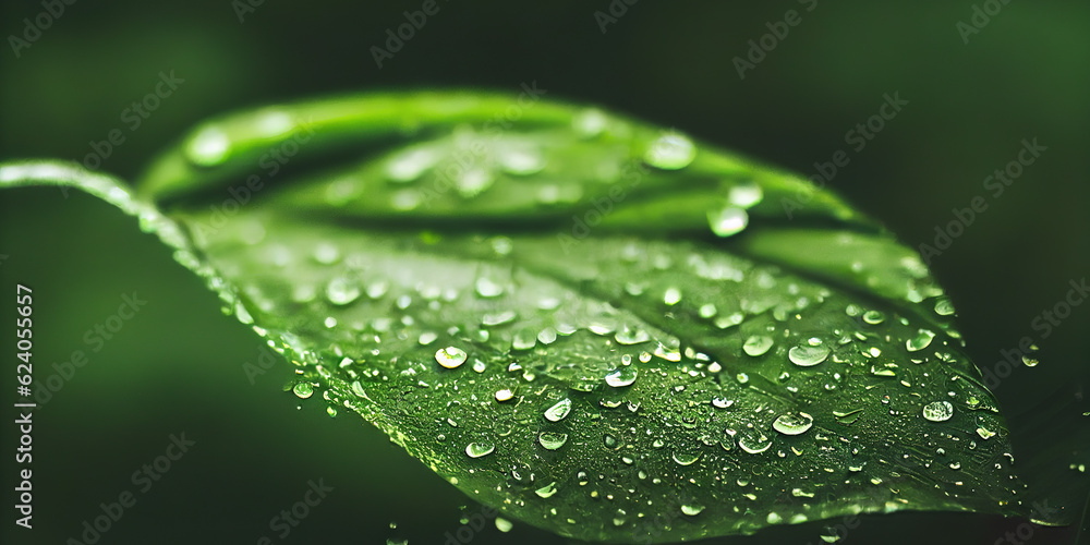 Poster green leaf background close up view. nature foliage abstract of leave texture for showing concept of