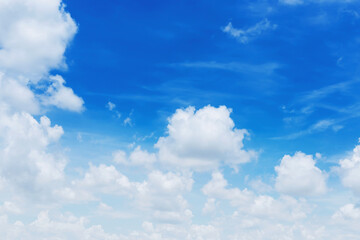 Blue sky with clouds Many beautiful white