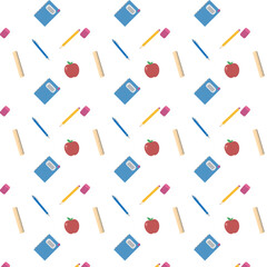 seamless pattern with school office stationery