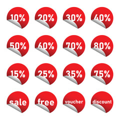 round gradient red sale price tag vector design