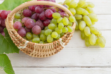 grape on wooden background