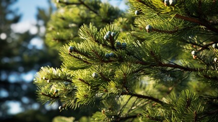 Obraz premium Christmas pine trees nature