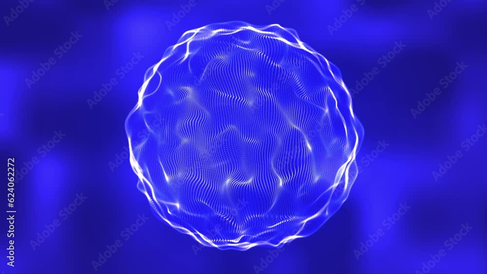 Aufkleber abstract liquid geometric sphere . abstract motion graphic with fluid particles moving in sphere. vi