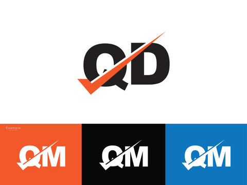 Unique Style qd dq Alphabet Letter Logo For You