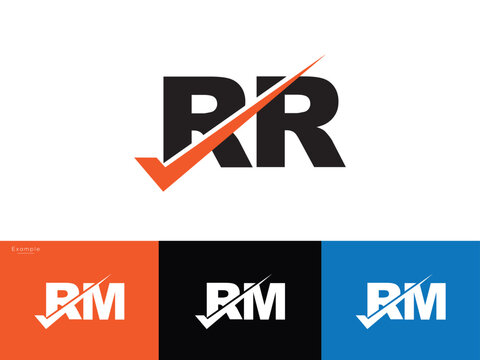 Modern Checkmark rr Logo, Creative rr Logo Letter Design
