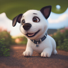 happy cute dog. generative AI