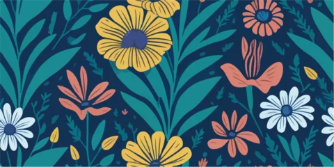 Meubelstickers Exotic Tropical Spring Background with Floral Delights © valenia