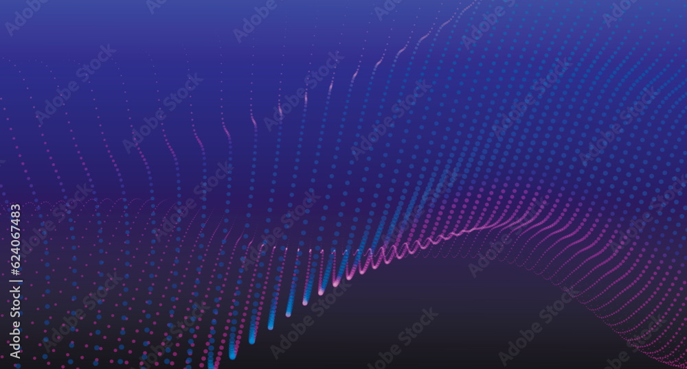 Poster technology background. abstract digital particle wave. futuristic dotted wave. network connection st