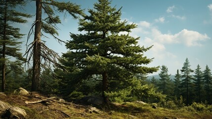 Christmas pine trees nature