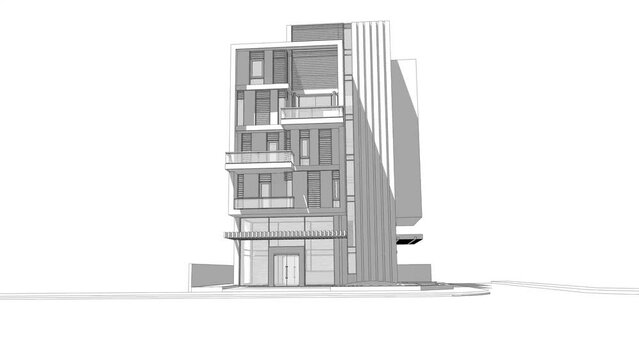 3d rendering of a modern building