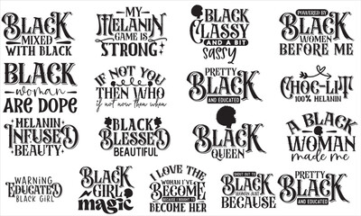 Fototapeta premium Black Woman SVG Design Template