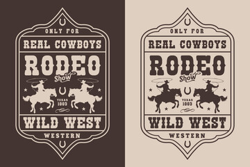 Obraz premium Rodeo show vintage flyer monochrome