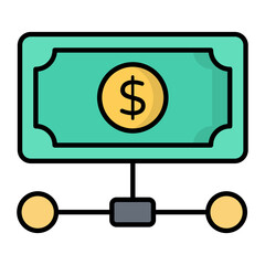Money Control Line Color Icon