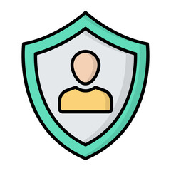 User Protection Line Color Icon