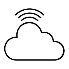 Cloud Networking Thin Line Icon