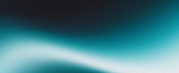 Abstract grainy background teal blue green black color gradient noise texture dark technology web banner design, copy space
