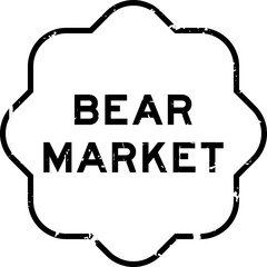Grunge black bear market word rubber seal stamp on wthie background